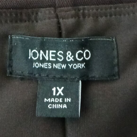 NWT Jones New York Pants 1X Brown Pull On Ponte Leggings Tummy Control Crop - Picture 6 of 8